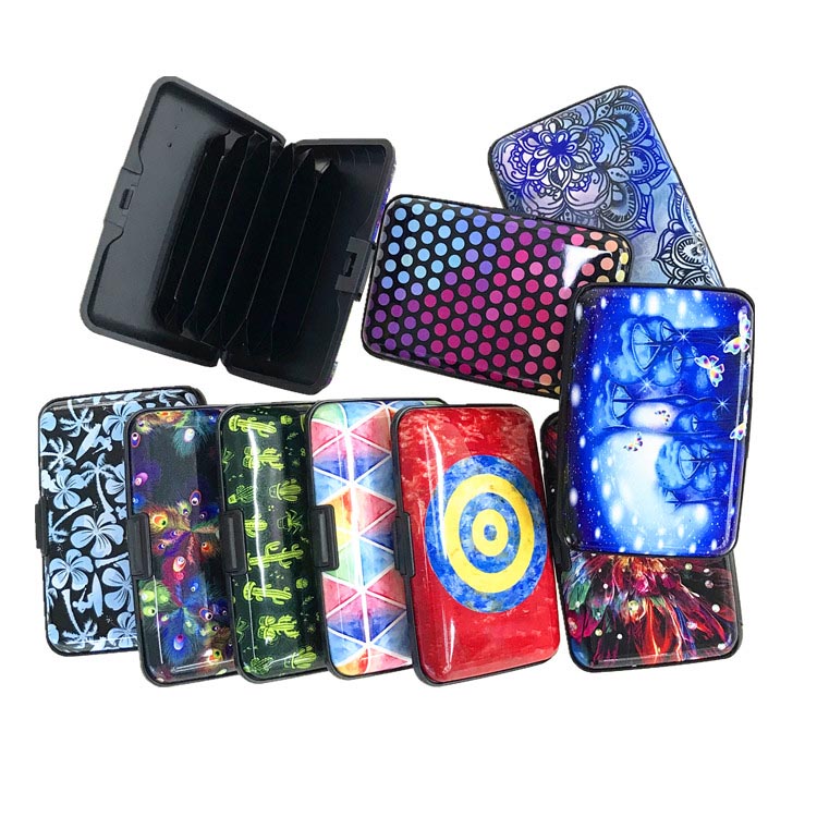 ڪيترن ئي پرنٽ سان RFID Blacking المونيم ڪارڊ ڪيس جو ڪردار